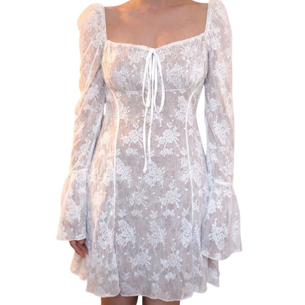 NWT New Marshalls TJ Maxx Lace Bell Sleeve Mini Dress Size Large